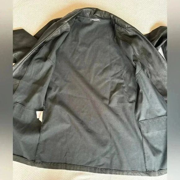 Nasty Gal Jacket S Black Oversized Faux Leather Blazer 90s Y2K Grunge Rock  City - Picture 4 of 7